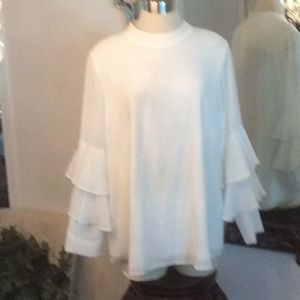 XL ALFANI mock turtleneck ruffle sleeves top
